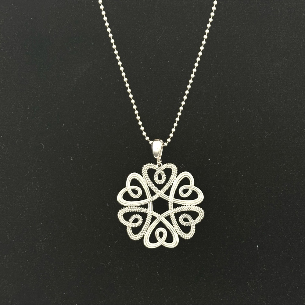 Lagos Rare Wonders Silver Floral Heart Pendant Necklace - Picture 2 of 9